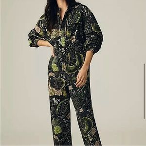 Farm Rio (Anthropologie) canvas jumpsuit NWT